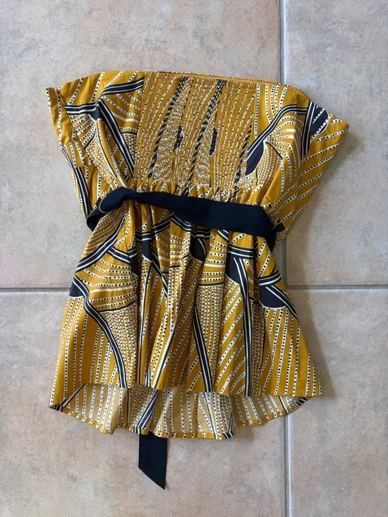 Floreat Mustard Yellow Printed Top - Picture 4 of 5